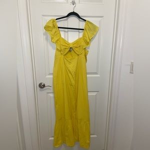 Farm Rio x Anthropologie Yellow Ruffle Midi Dress Size XL